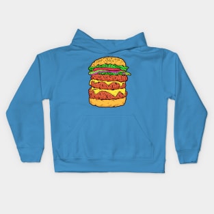 Triple Beef Burger With Cheese Kids Hoodie